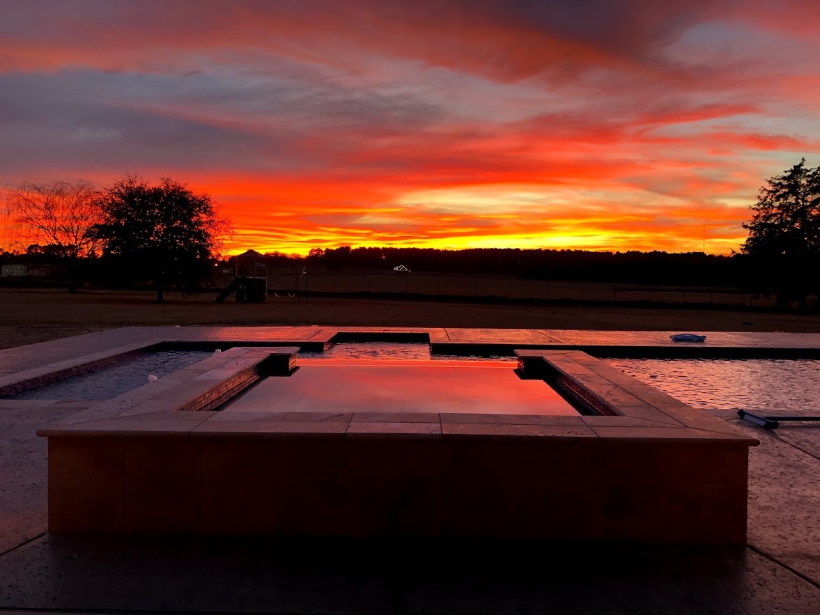 Resort-Style Pool with Travertine Deck — Tye